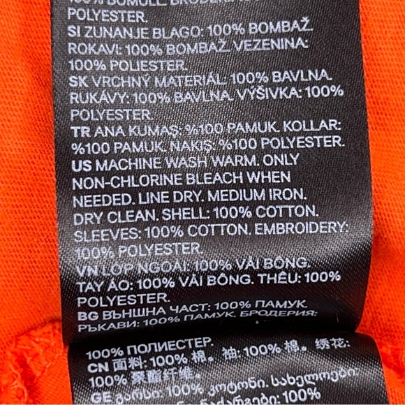 Large H&M Red Orange Black Embroidered Top Short Sleeve Peasant Vibrant Goth - Picture 12 of 12